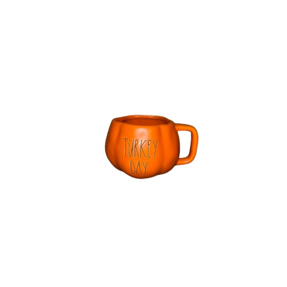 🆕 Rae Dunn “Turkey Day” Orange Pumpkin Mug